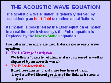 The acoustic wave equation