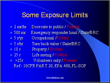Some Exposure Limits