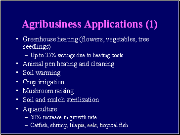 Agribusiness Applications