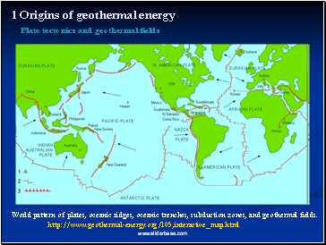 1 Origins of geothermal energy Plate tectonics and geothermal fields