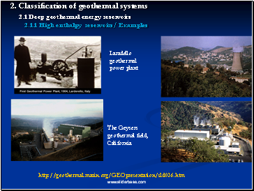 2. Classification of geothermal systems