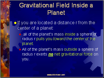 Gravitational Field Inside a Planet