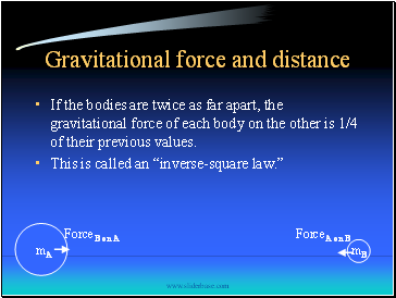 Gravitational force and distance