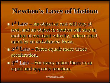 Newtons Laws of Motion