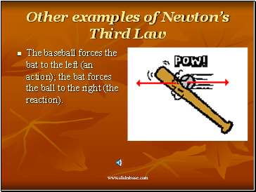 Other examples of Newton’s Third Law
