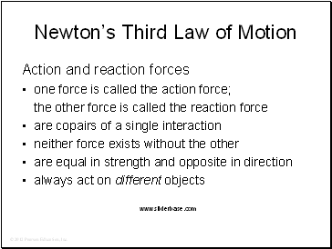 Newtons Third Law of Motion