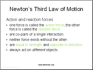 Newtons Third Law of Motion