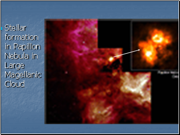 Stellar formation in Papillon Nebula in Large Magellanic Cloud