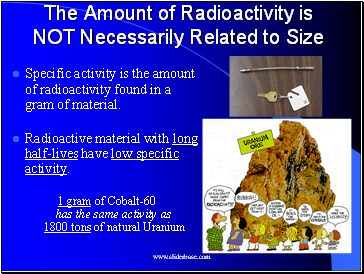 The Amount of Radioactivity is NOT Necessarily Related to Size