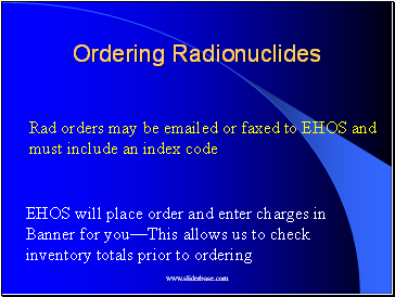 Ordering Radionuclides