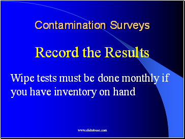 Contamination Surveys