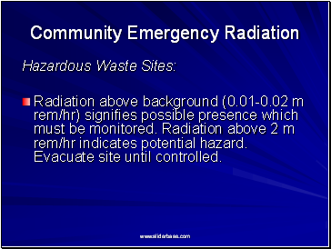 Community Emergency Radiation