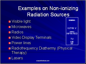 Examples on Non-ionizing Radiation Sources