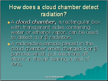 How does a cloud chamber detect radiation?