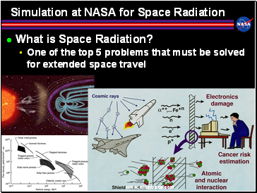 Simulation at NASA for Space Radiation