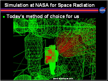 Simulation at NASA for Space Radiation