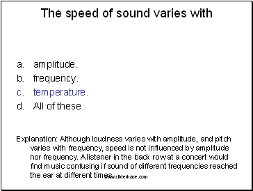 The speed of sound varies with