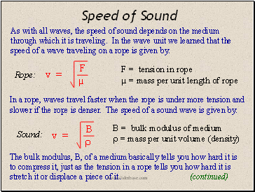 Speed of Sound