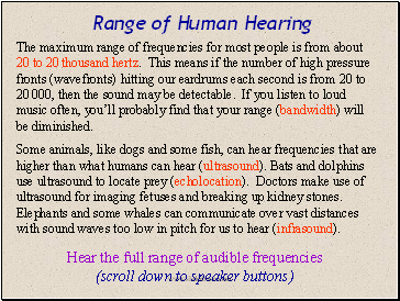Range of Human Hearing