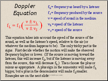 Doppler Equation