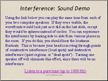 Interference: Sound Demo