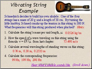 Vibrating String Example