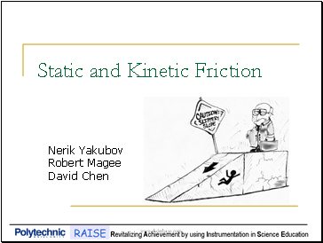 Static and Kinetic Friction