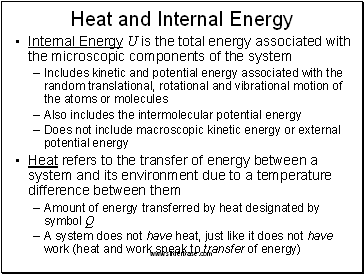 Heat and Internal Energy