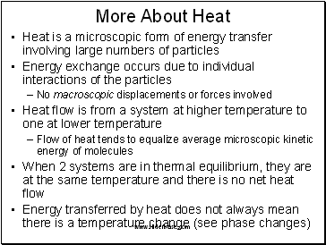 More About Heat