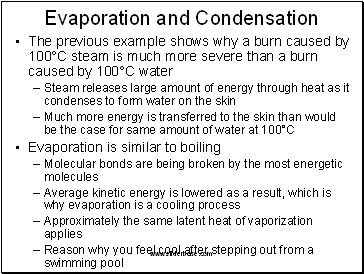 Evaporation and Condensation