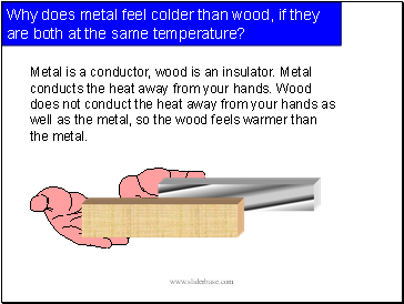 Why does metal feel colder than wood, if they are both at the same temperature?