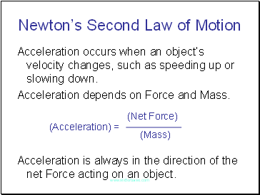 Newtons Second Law of Motion