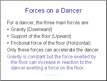 Forces on a Dancer