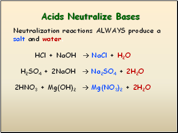 Acids Neutralize Bases