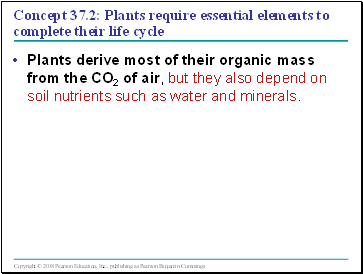Concept 37.2: Plants require essential elements to complete their life cycle