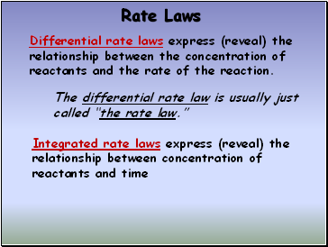 Rate Laws