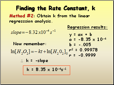 Finding the Rate Constant, k