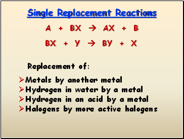 Single Replacement Reactions