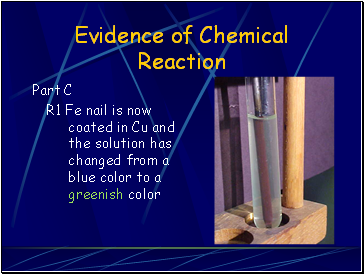 Evidence of Chemical Reaction
