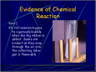 Evidence of Chemical Reaction
