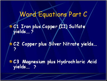Word Equations Part C