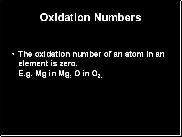 Oxidation Numbers