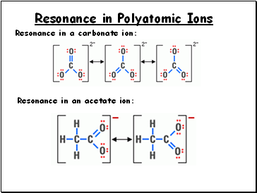 Resonance in Polyatomic Ions