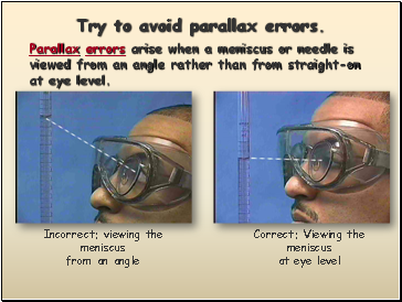 Try to avoid parallax errors.