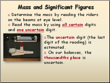 Mass and Significant Figures