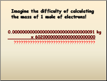 Imagine the difficulty of calculating the mass of 1 mole of electrons!