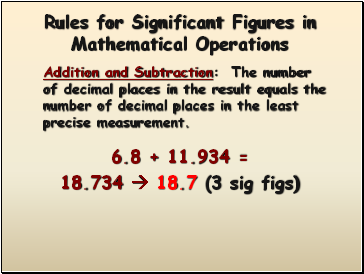 Rules for Significant Figures in Mathematical Operations