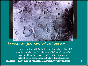 Martian surface covered with craters!