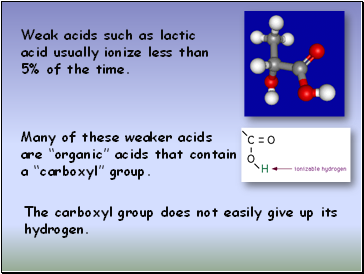 Many of these weaker acids