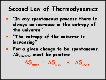 Second Law of Thermodynamics